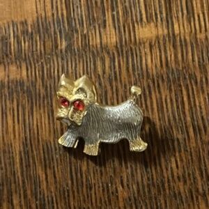 Vintage gold tone & silver tone Scottie Scottish Terrier Dog Brooch Pin